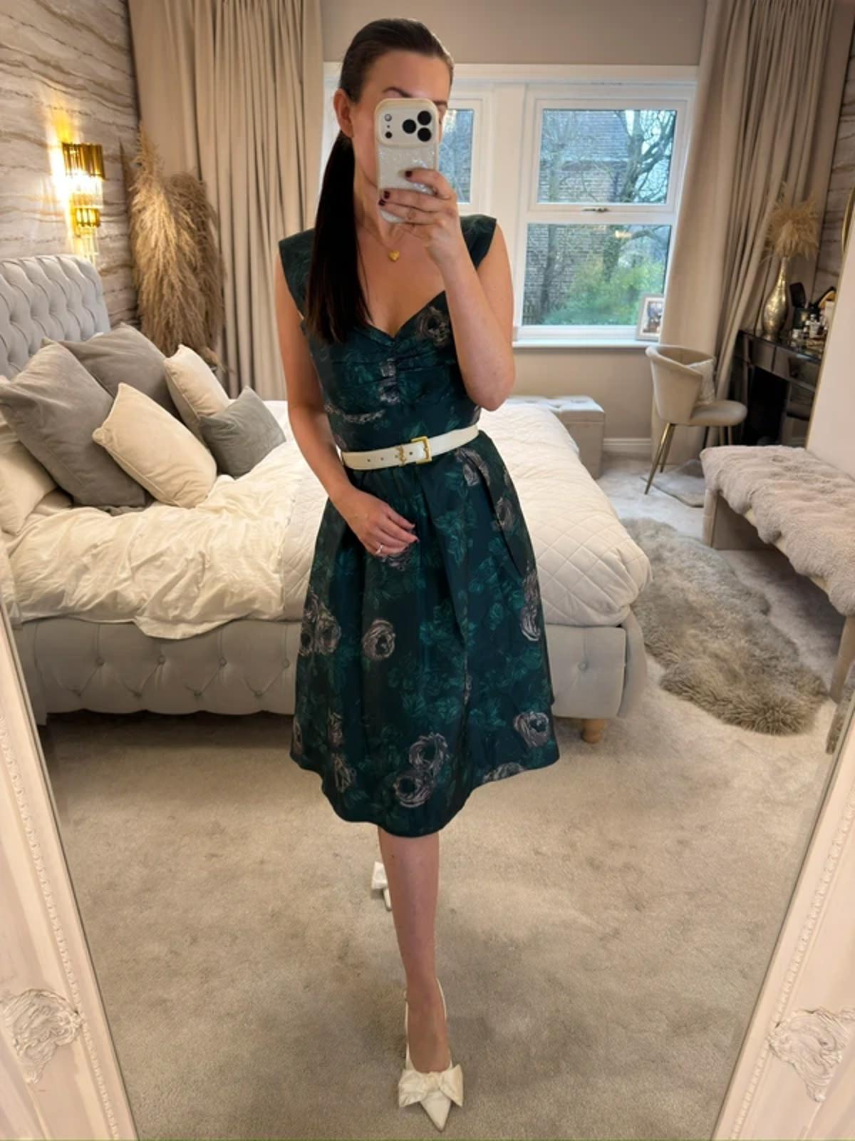 Ariella London Green Floral Midi Dress 12