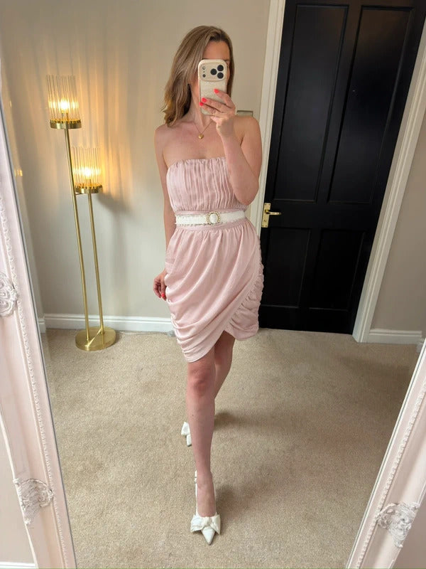 H&M Pink Draped Mini Dress BNWT 10