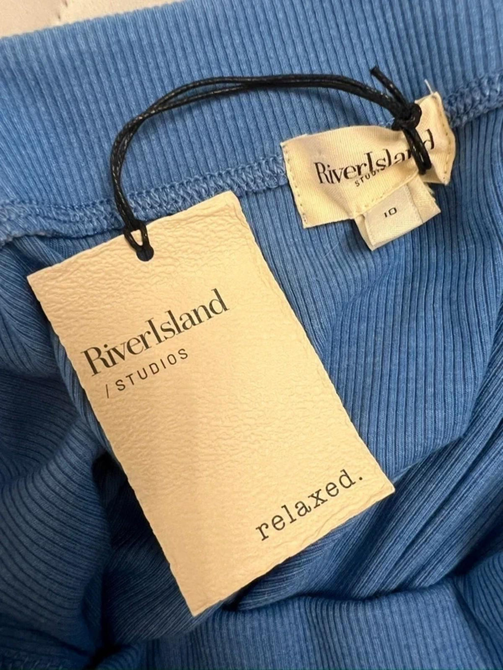 BNWT River Island Blue Ribbed Maxi Skirt 10