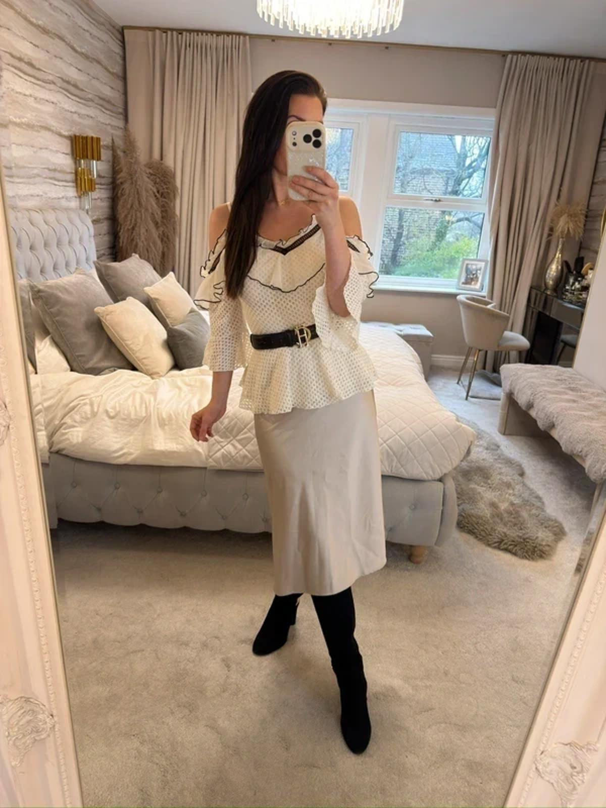 River Island Cream & Black Boho Blouse 12