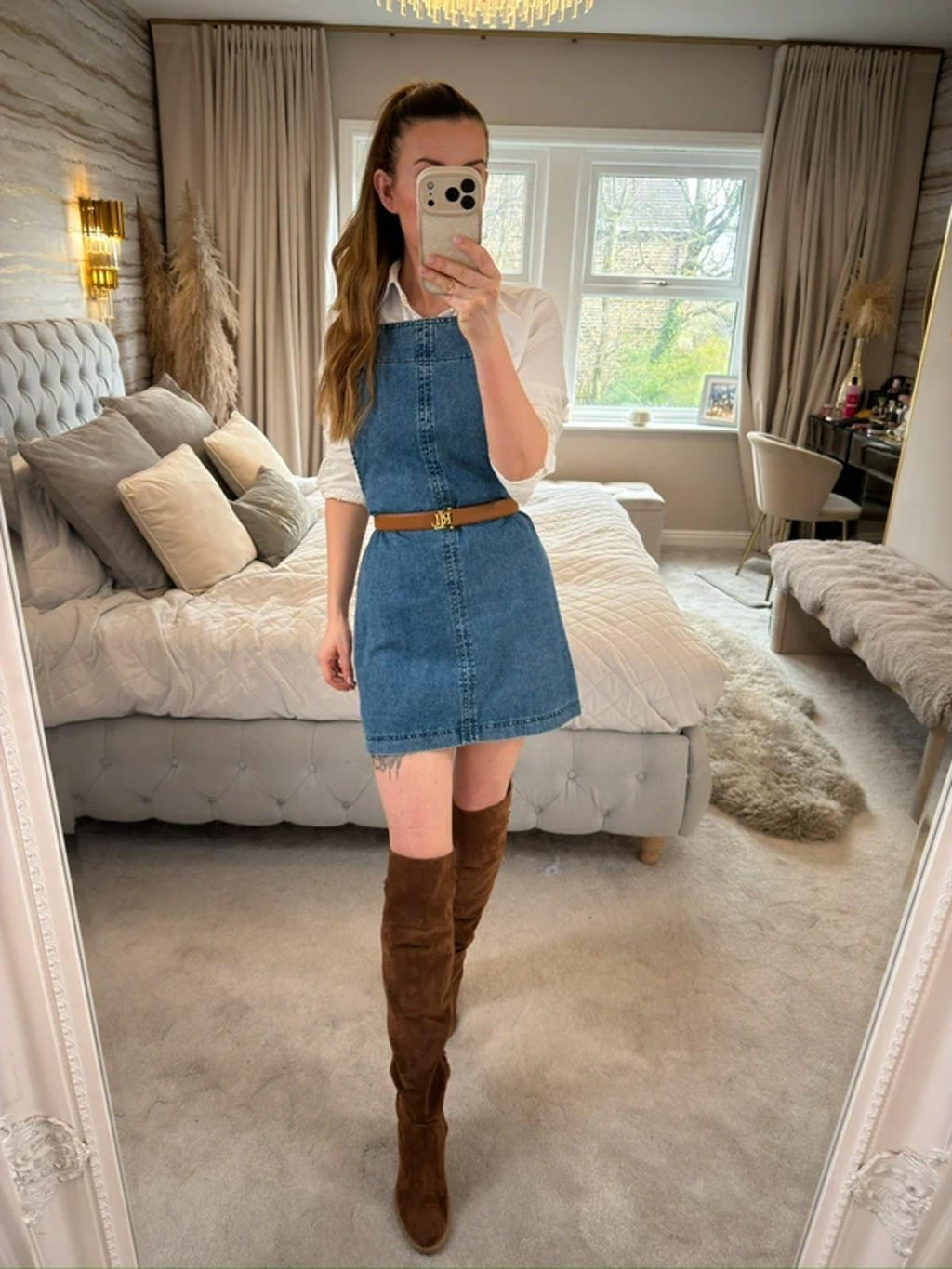 Matalan Denim Pinafore Dress 10