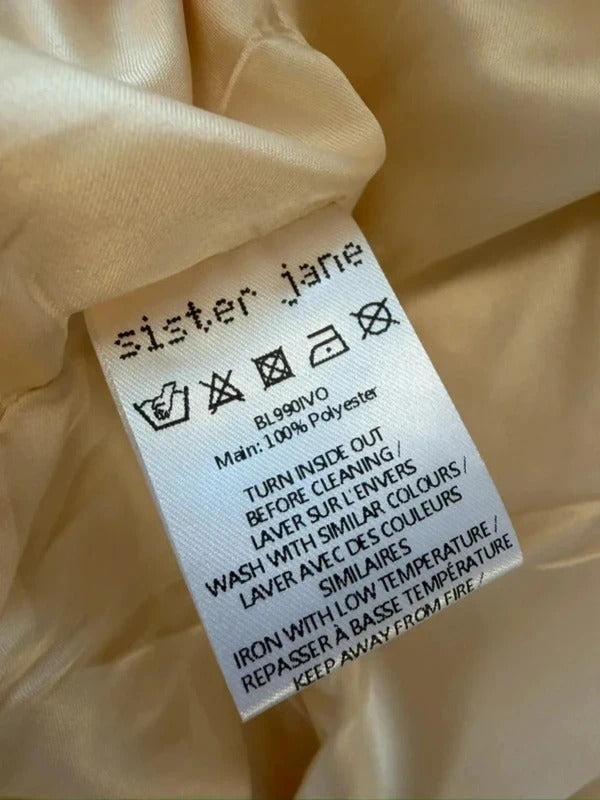 BNWT Sister Jane Cream & Black Bow Jacket Small