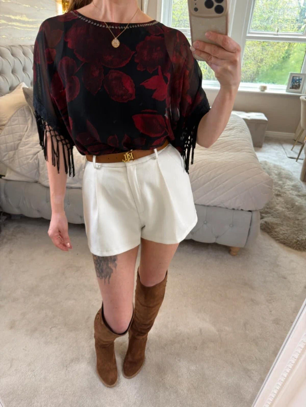 Next Black & Red Tassel Blouse 10