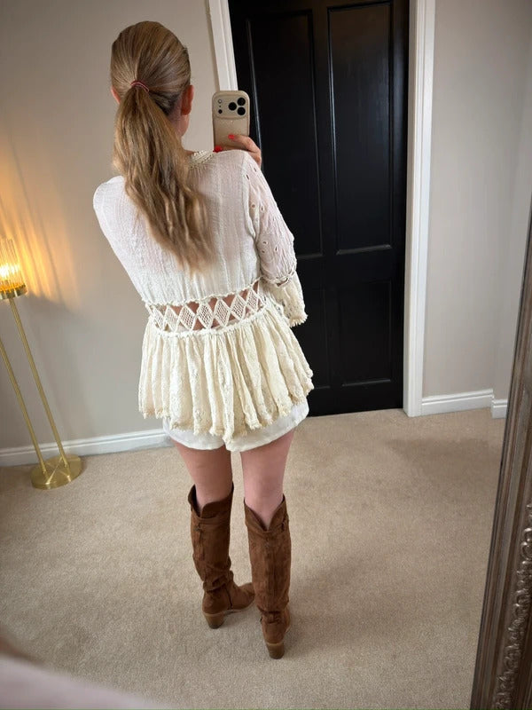 Gipsy Queen Cream Boho Cardigan One Size