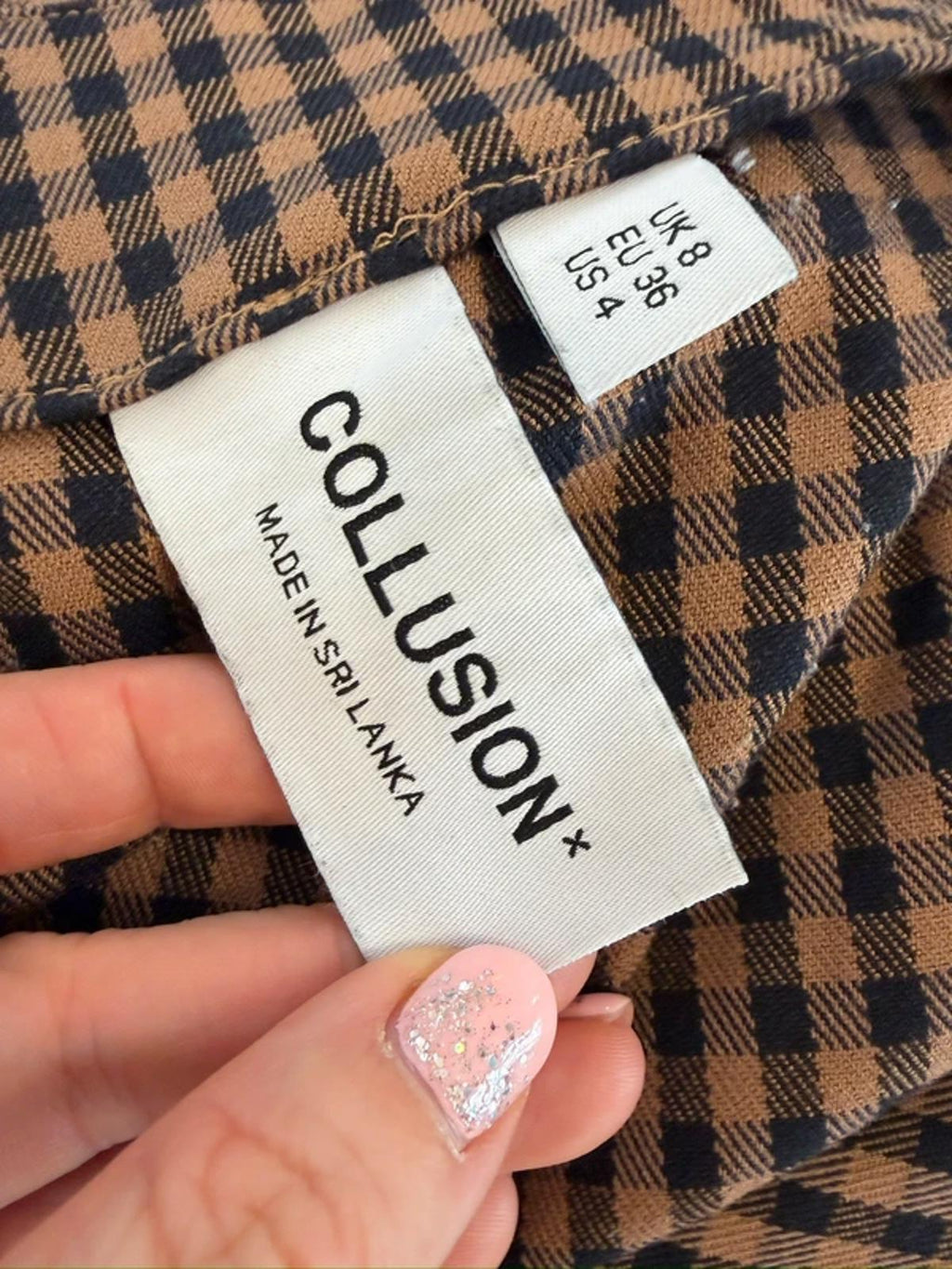 Collusion Brown & Black Check Bootcut Trouser 8