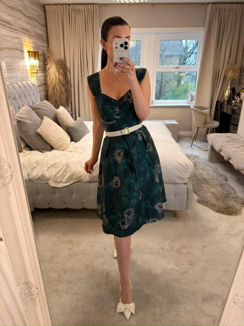 Ariella London Green Floral Midi Dress 12