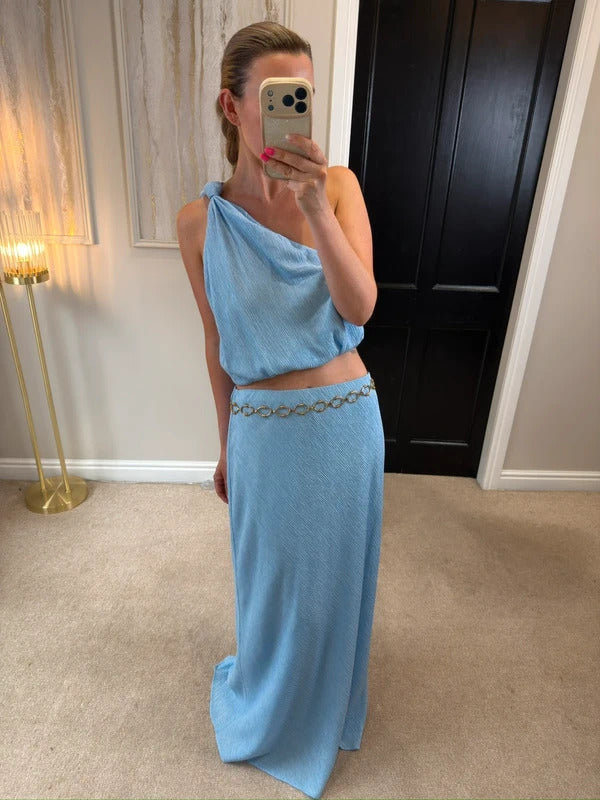 BNWT Abercrombie & Fitch Blue Maxi Skirt Co Ord Medium