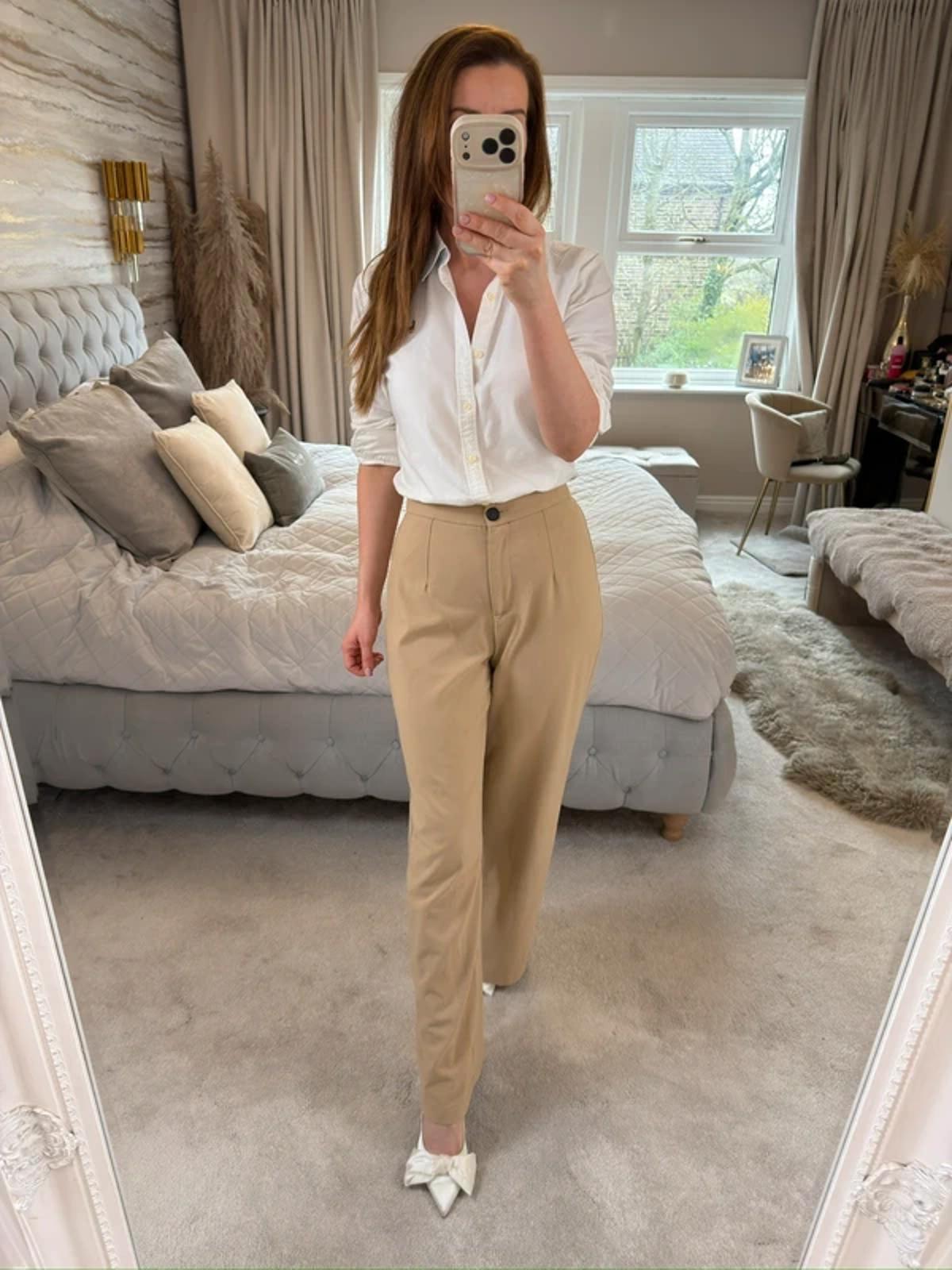 Bershka Camel Wide Leg Trouser 10