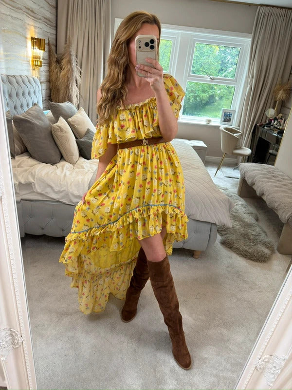 LoveShackFancy Alexia Sunbath Yellow Dress 8