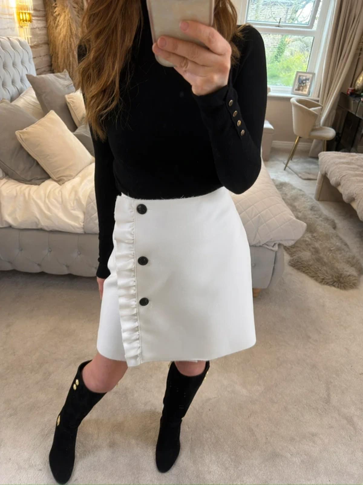 MSGM Milano White Frill Skirt Medium