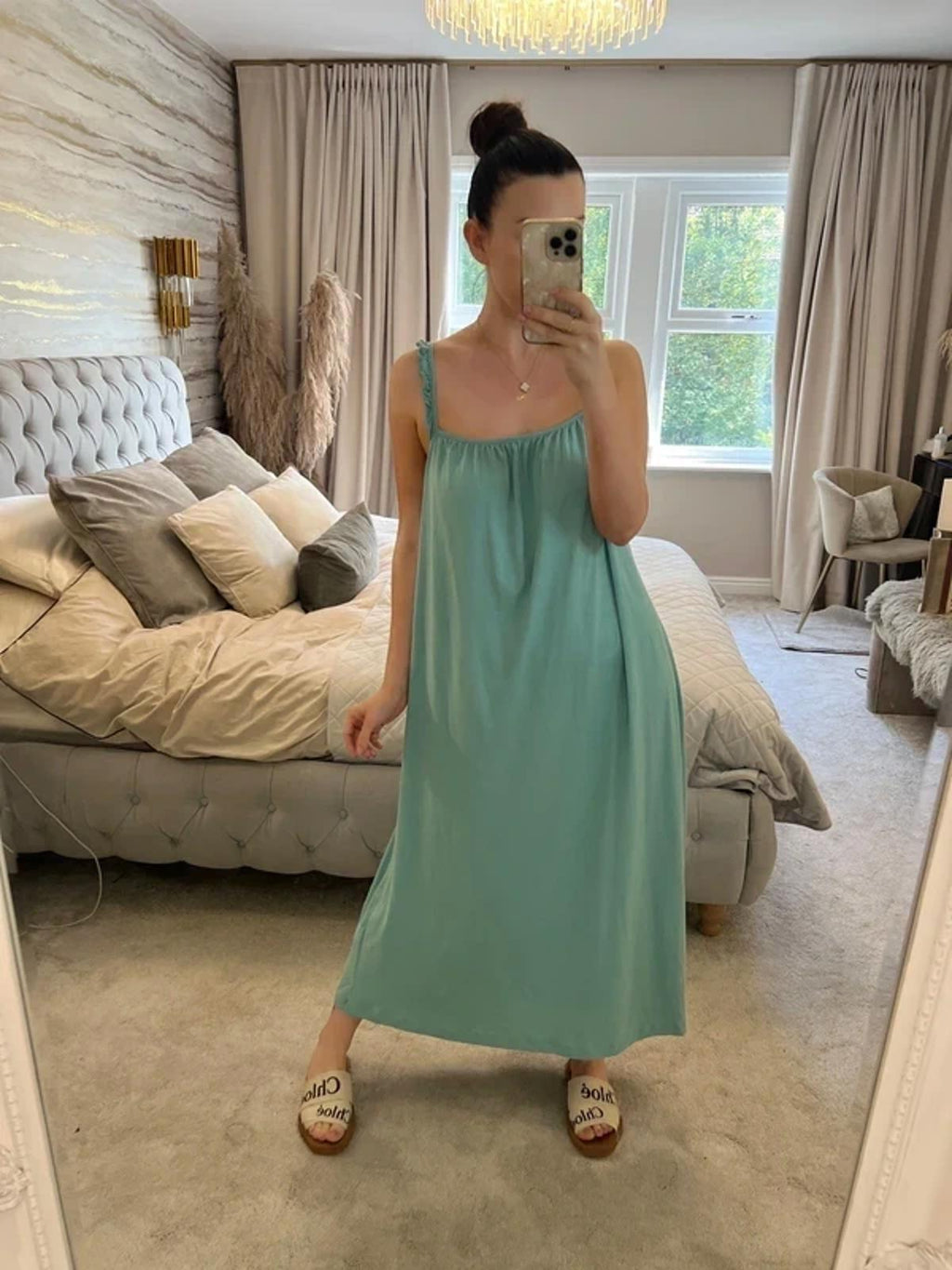 BNWT Zara Mint Green Midi Dress Large