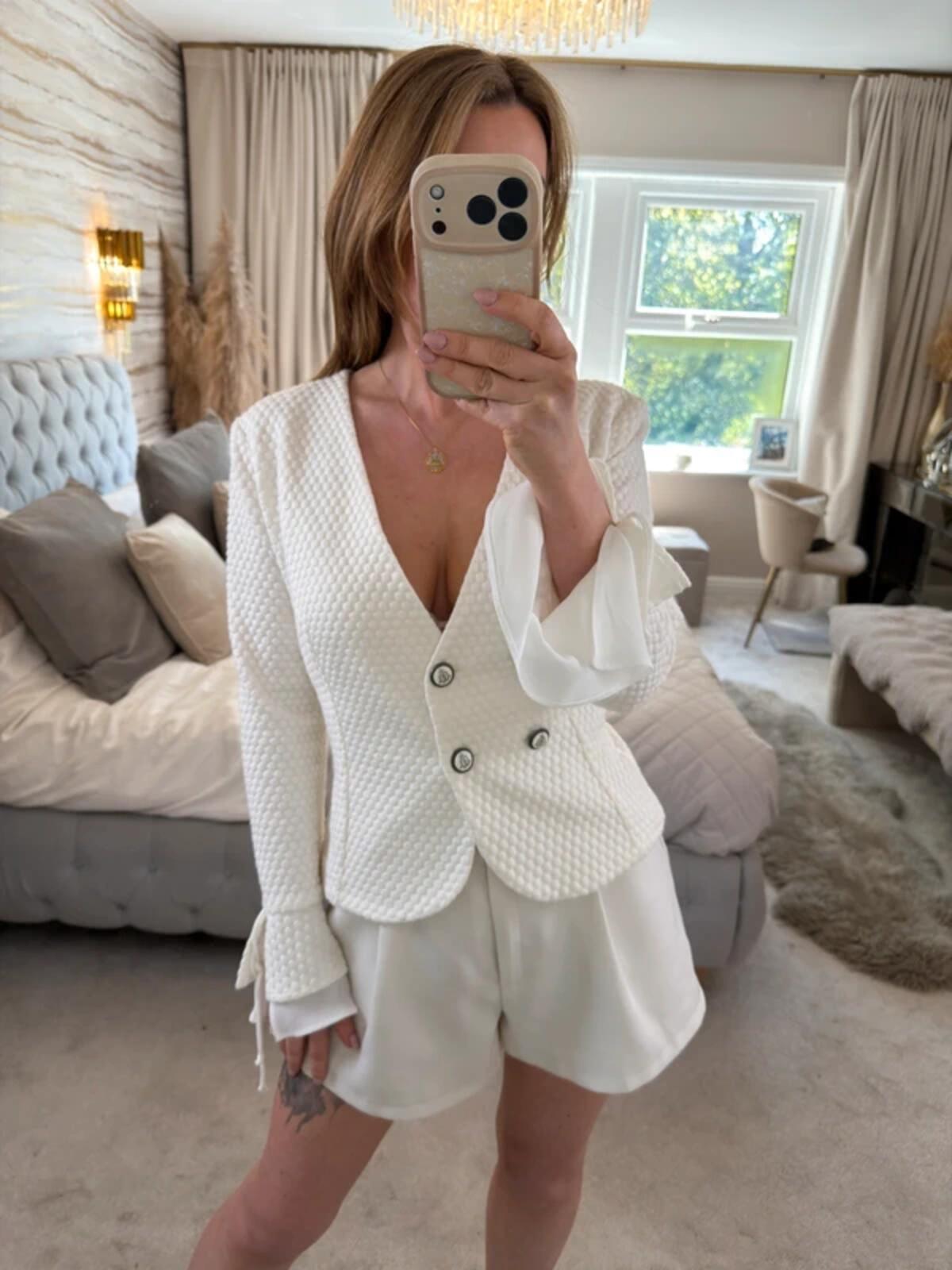 BNWT Joseph Ribkoff Off White Textured Blazer 12