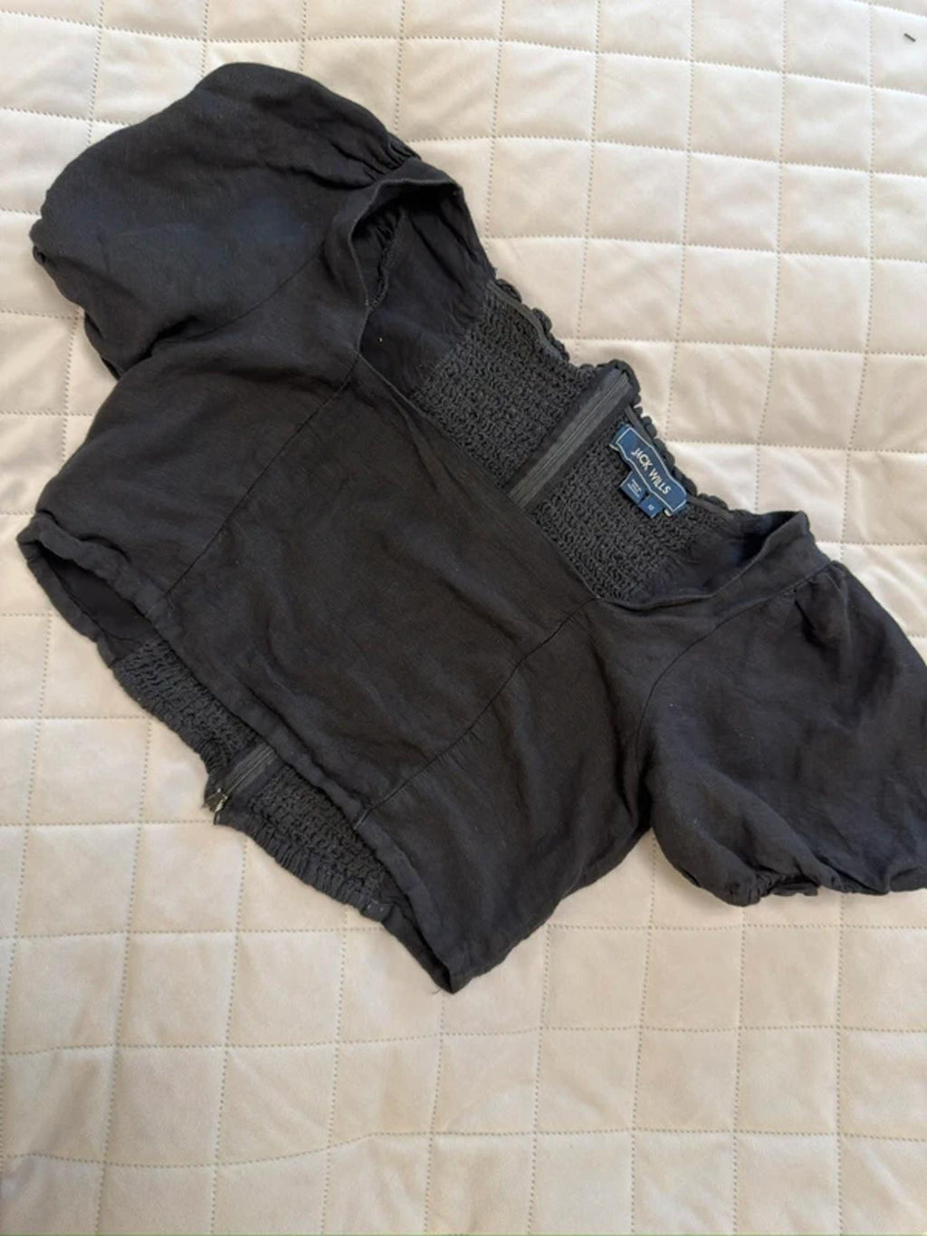 Jack Wills Black Linen Mix Blouse 12
