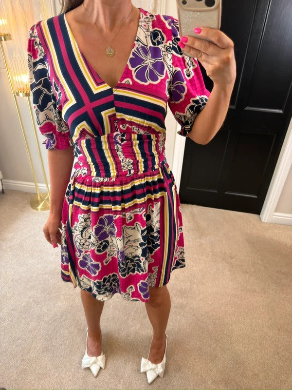 Next Multicoloured Floral Mini Dress 8