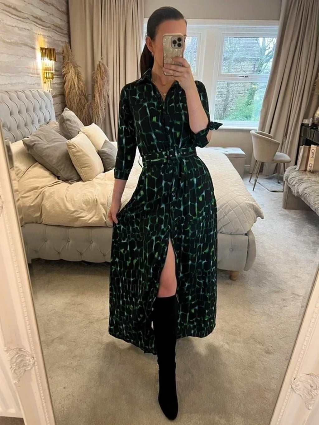 Dancing Leopard Green Maxi Dress 6