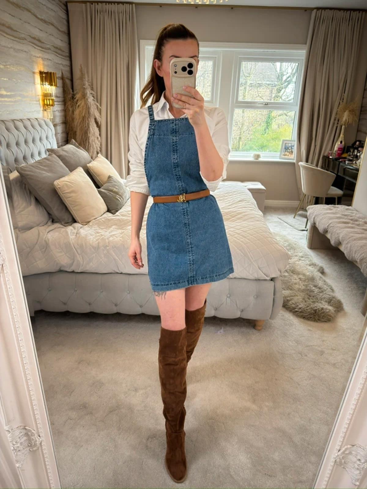 Matalan Denim Pinafore Dress 10