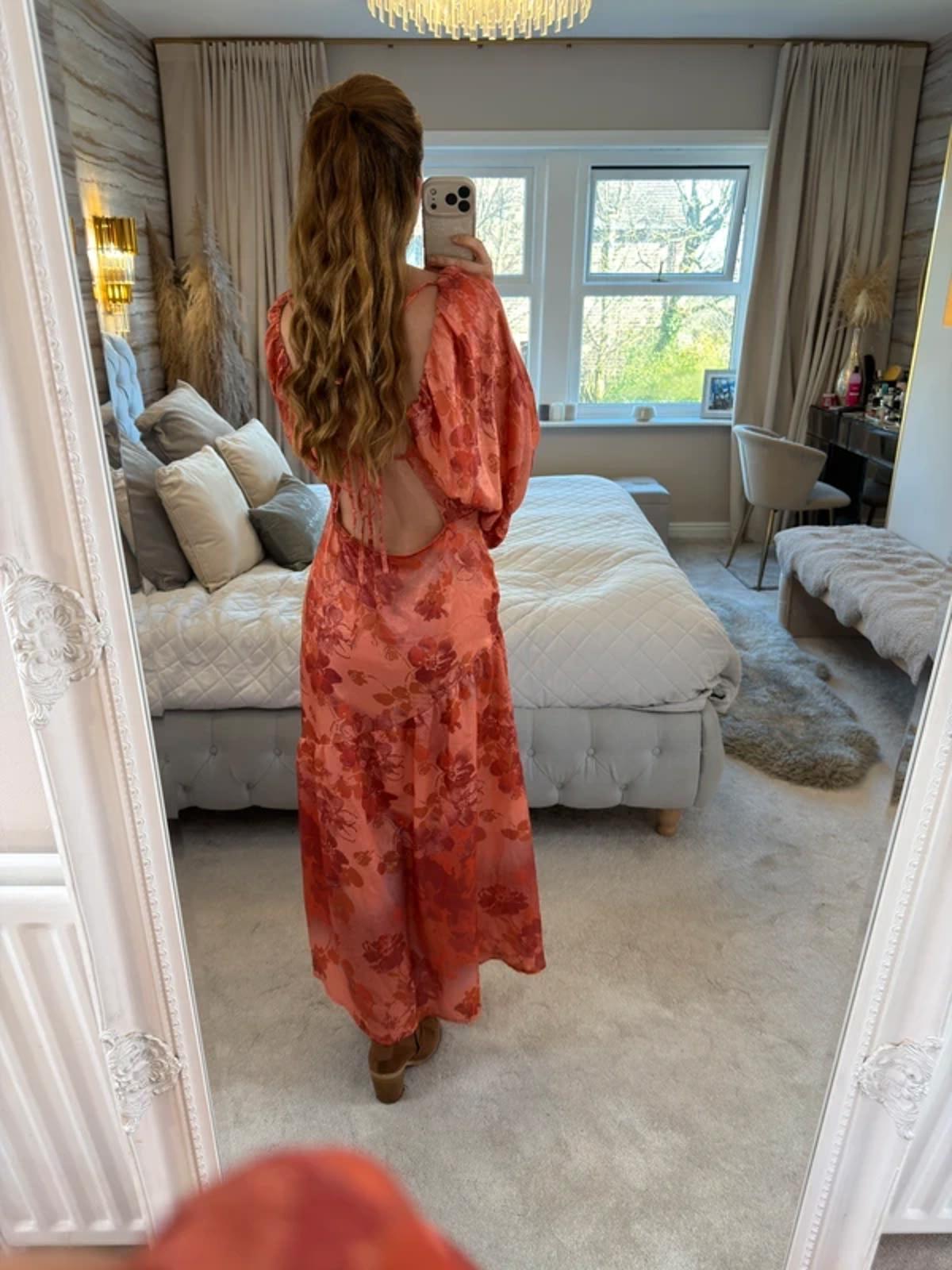 BNWT Asos Boho Satin Open Back Midi 10