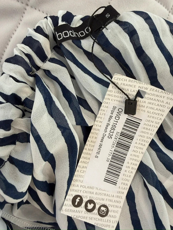 BNWT Navy & White Stripe Sheer Maxi Dress 6/8
