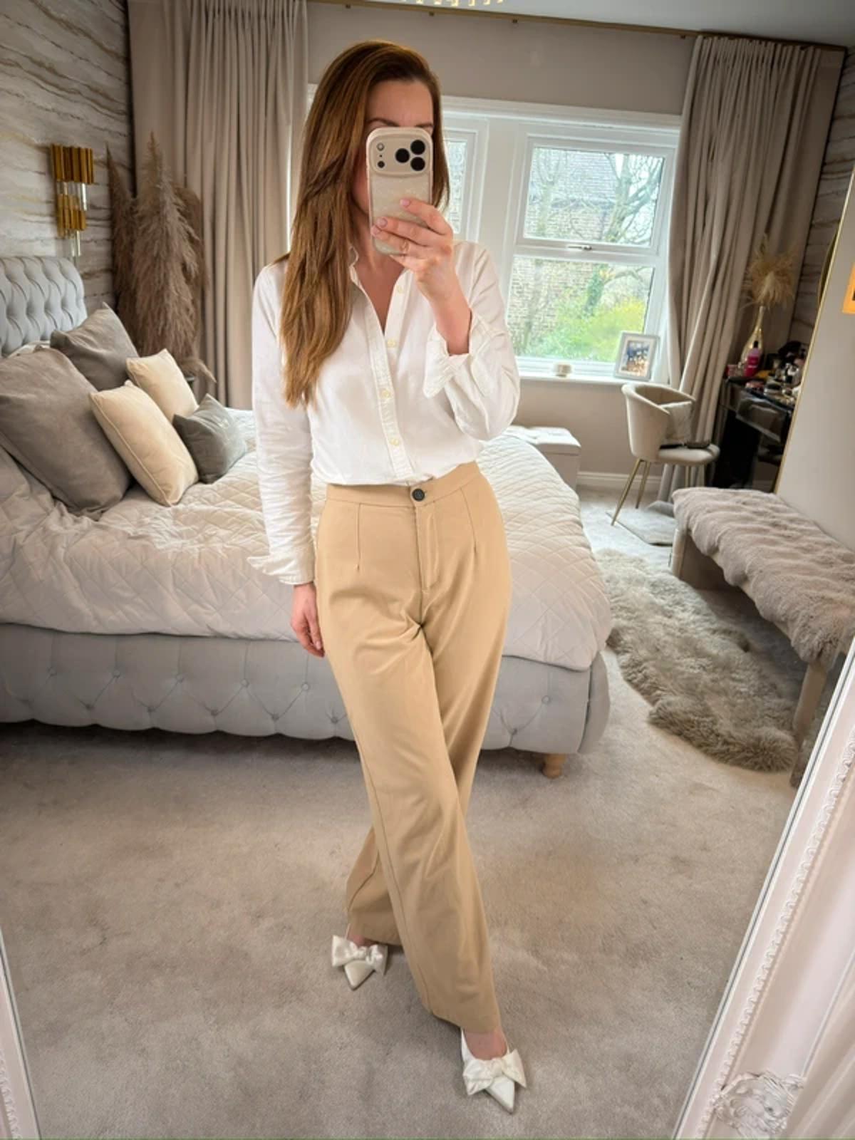 Bershka Camel Wide Leg Trouser 10