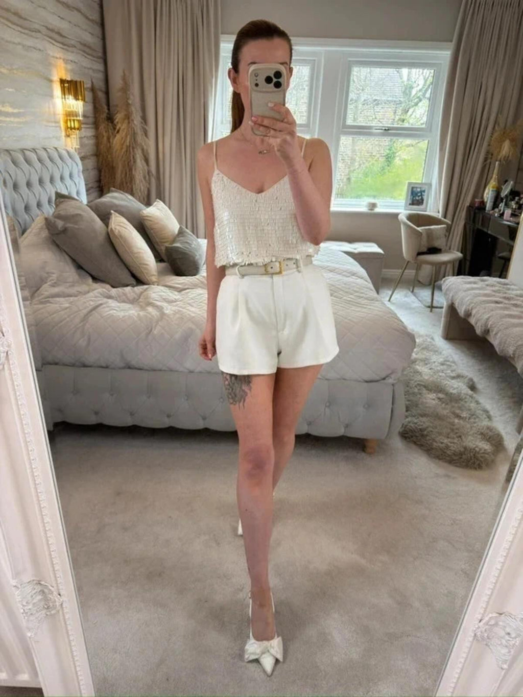 Modern Rarity Cream Sequin Blouse 12