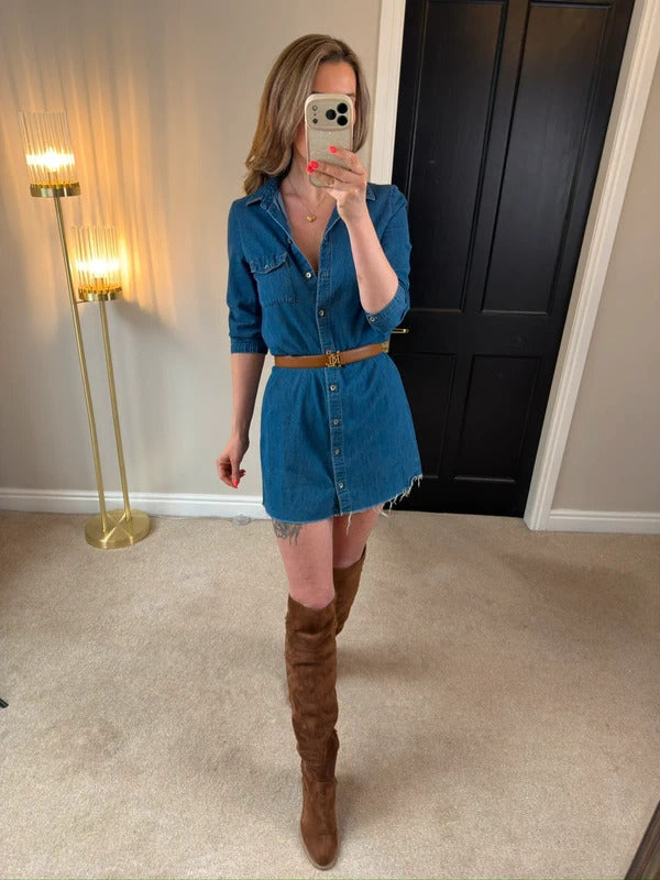 Zara Denim Shirt Dress Size Small