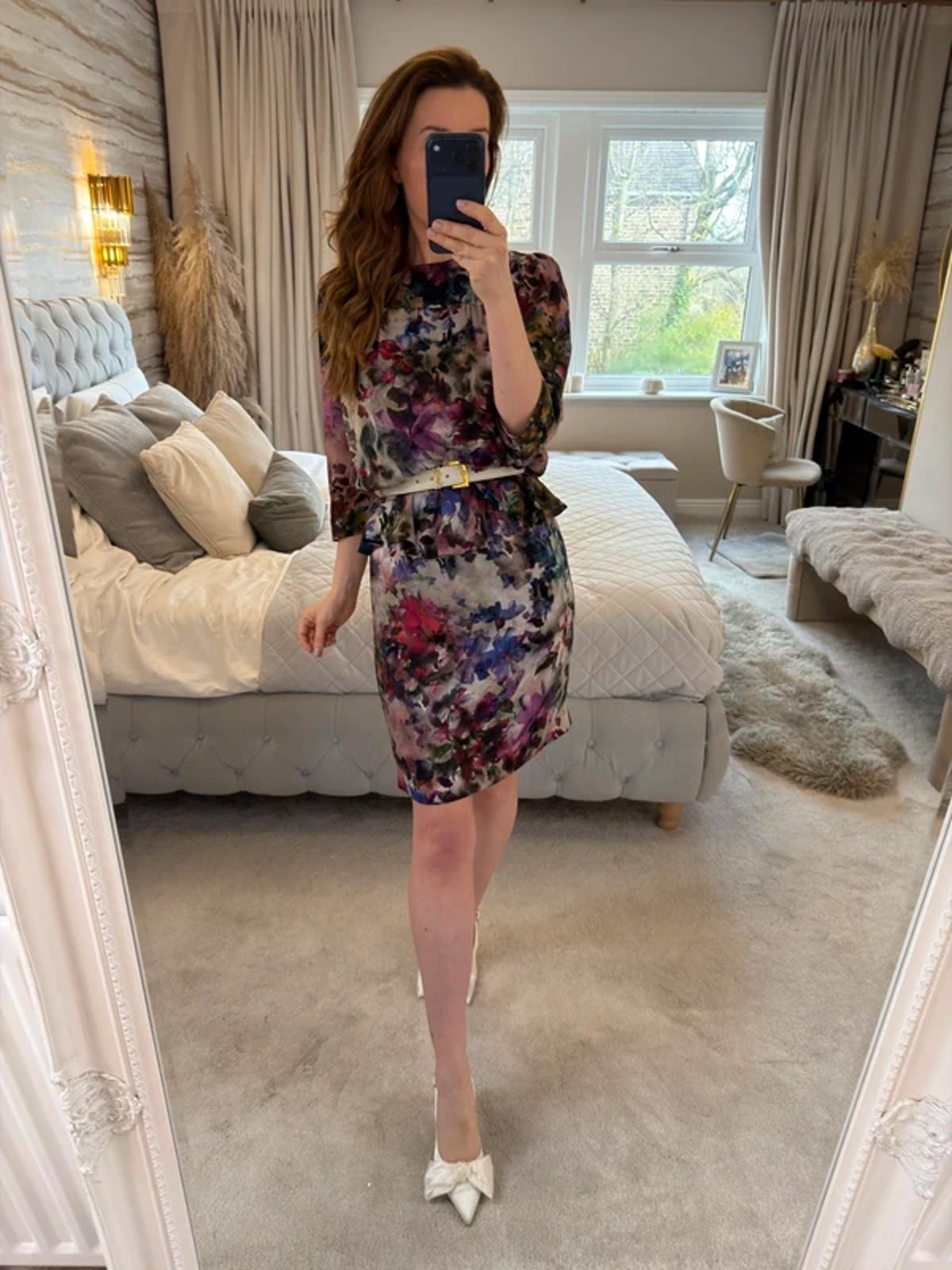 Hobbs Floral Peplum Dress 10