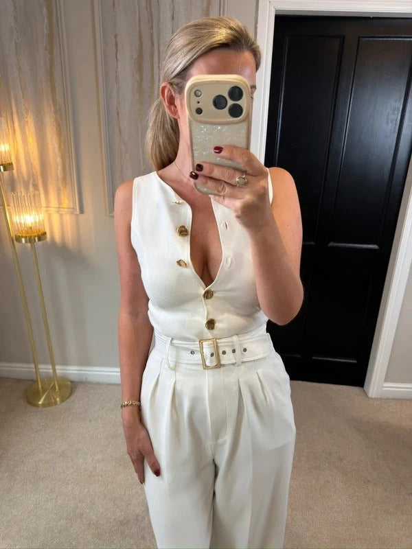 BNWT Zara Off White Waistcoat Top XS/S