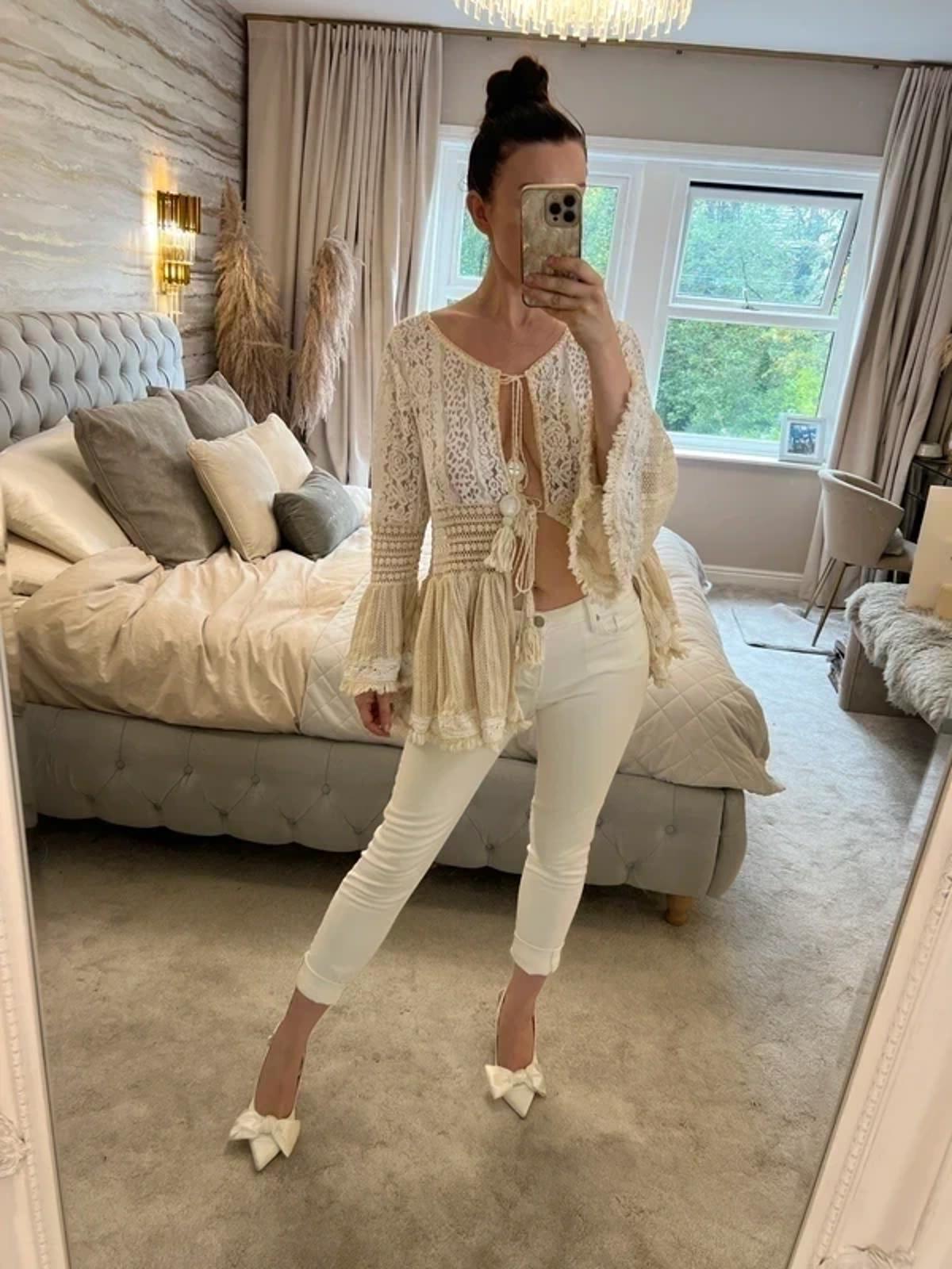 Banana Republic White Denim Cropped Jeans 6