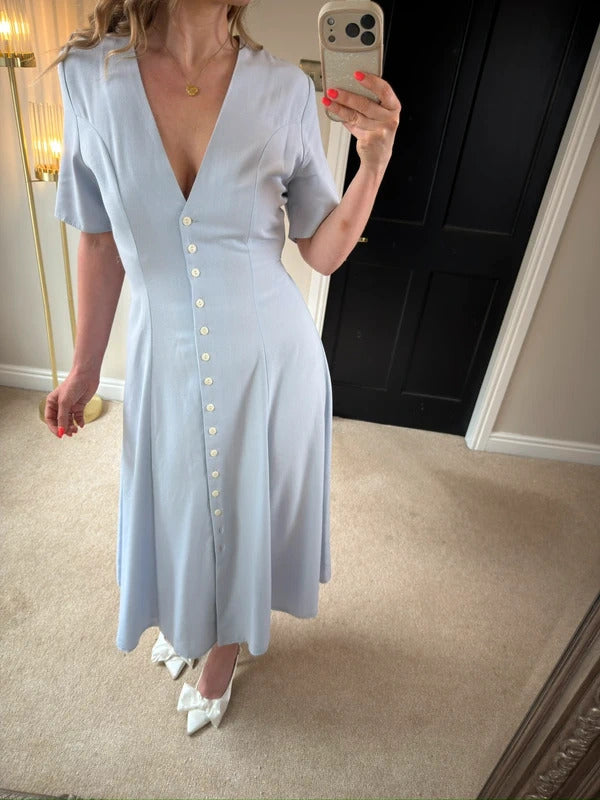 Vintage Etam Powder Blue Midi Dress 10