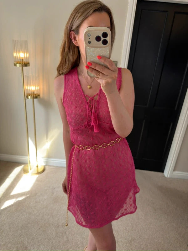 BNWT Papaya Pink Sheer Lace Cover Up Small