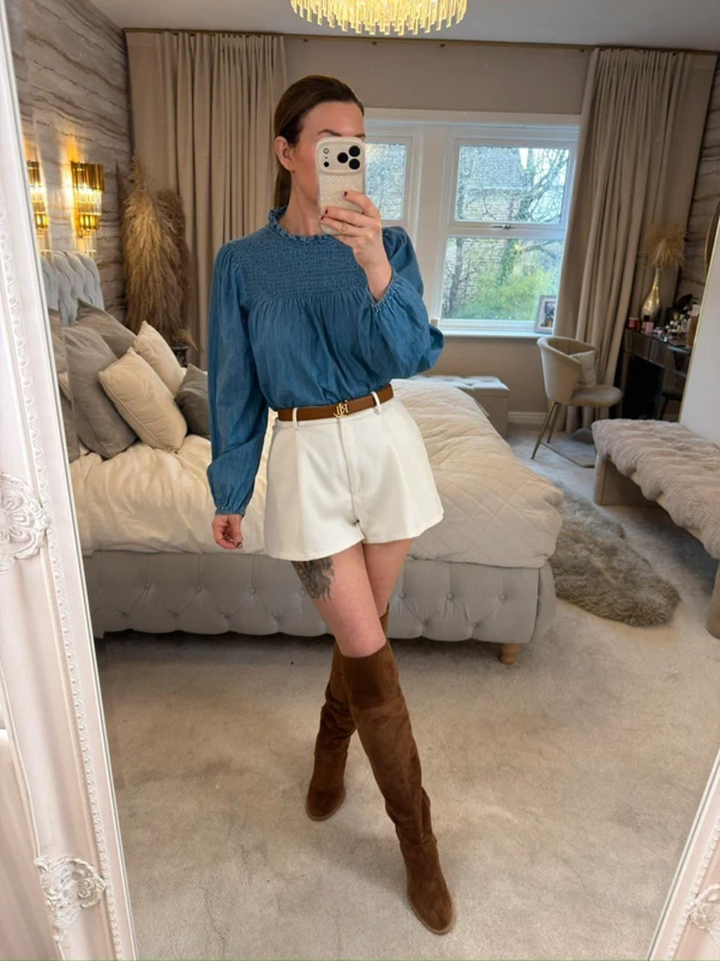 Denim Boho Frill Blouse 8