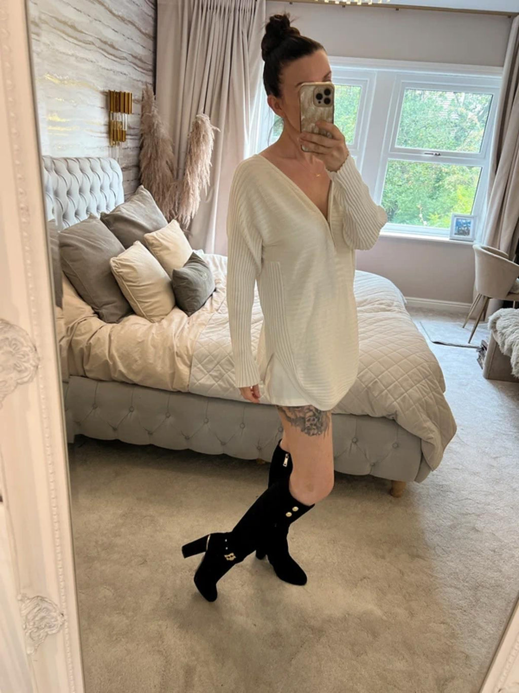 Roman Cream Ribbed Knitted Top 14