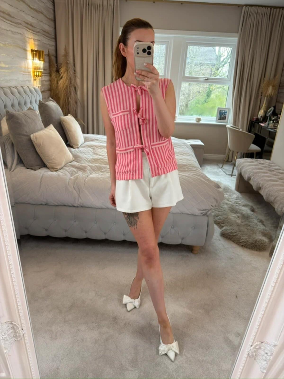 China Base Pink Stripe Waistcoat 10