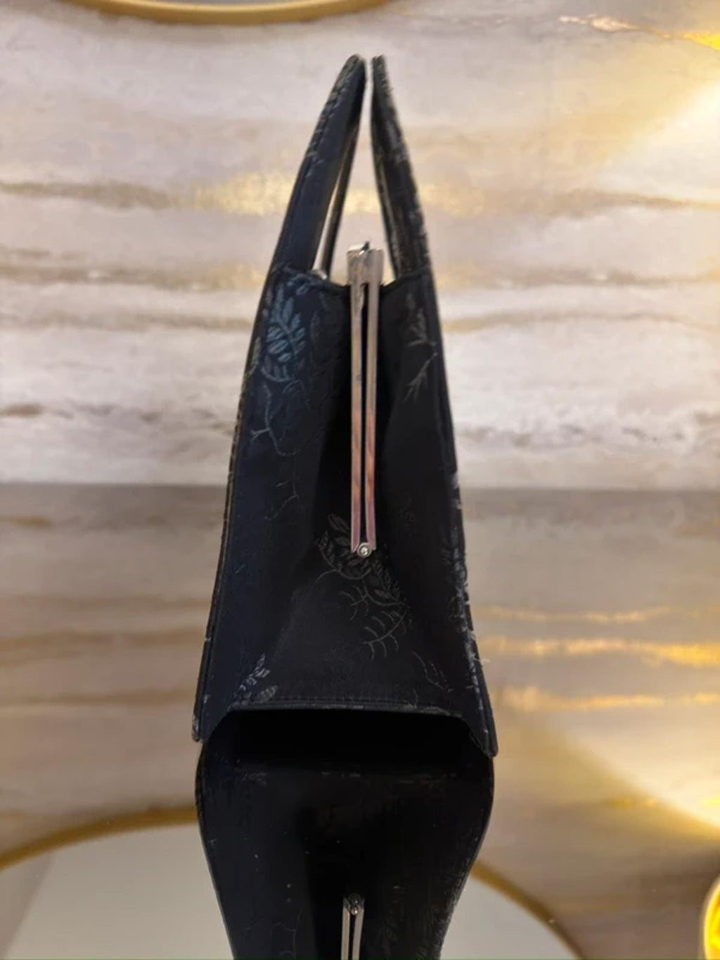 Charles Jourdan Black Floral Mini Bag