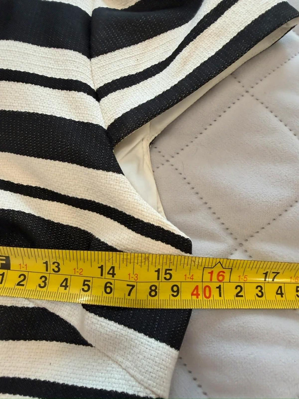 Hobbs Black & Cream Stripe Tailored Dress 8