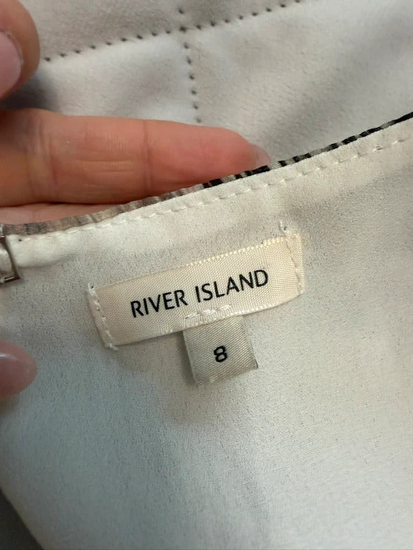 River Island White & Black Asymmetrical Blouse 8