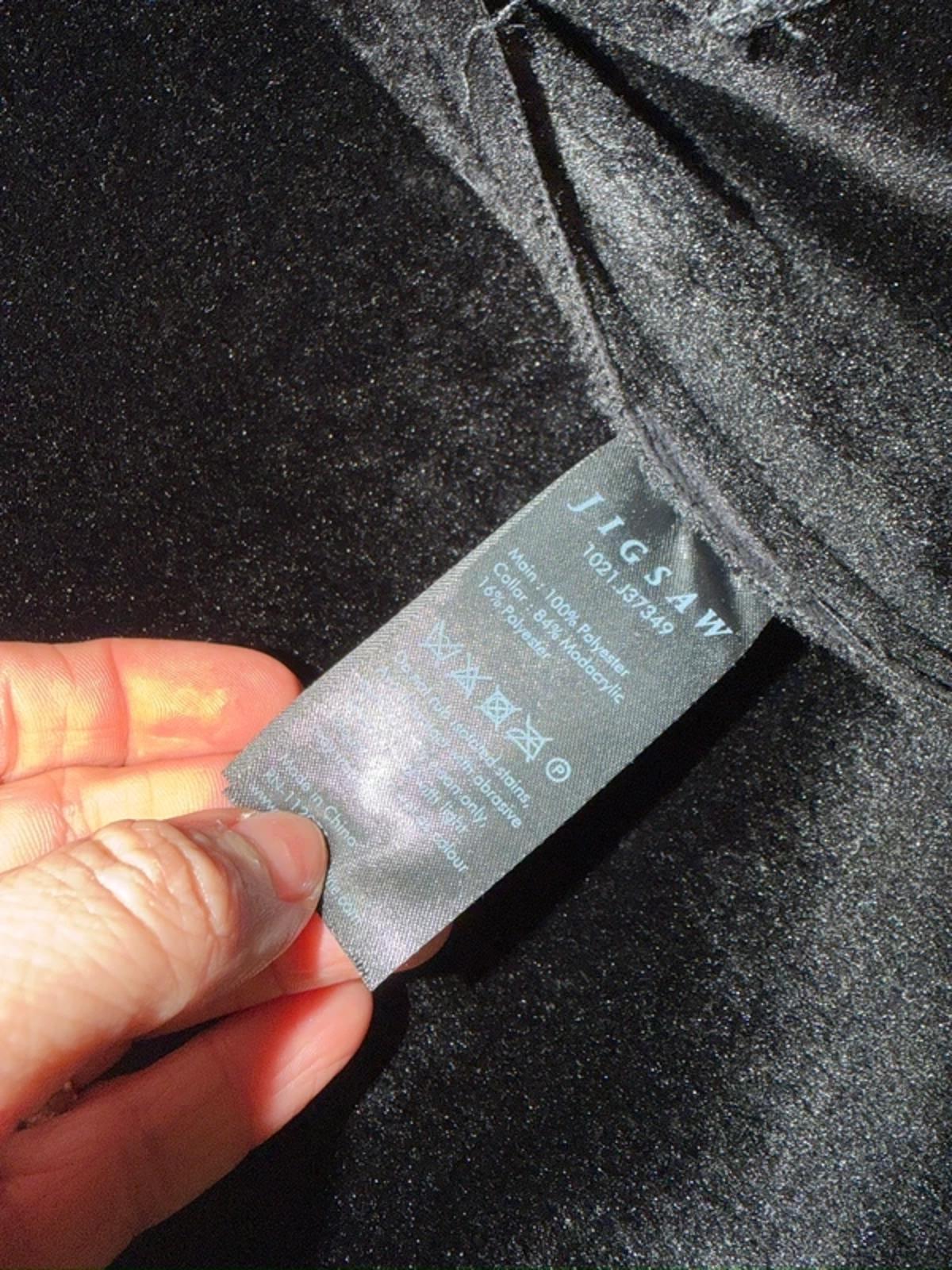 Jigsaw Black Faux Fur Coat Medium