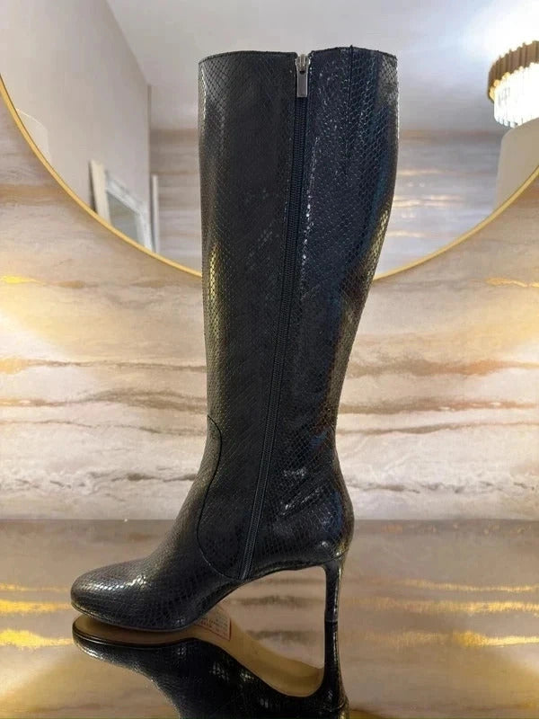 BNWT Hobbs Black Patent Snakeprint Boots 7