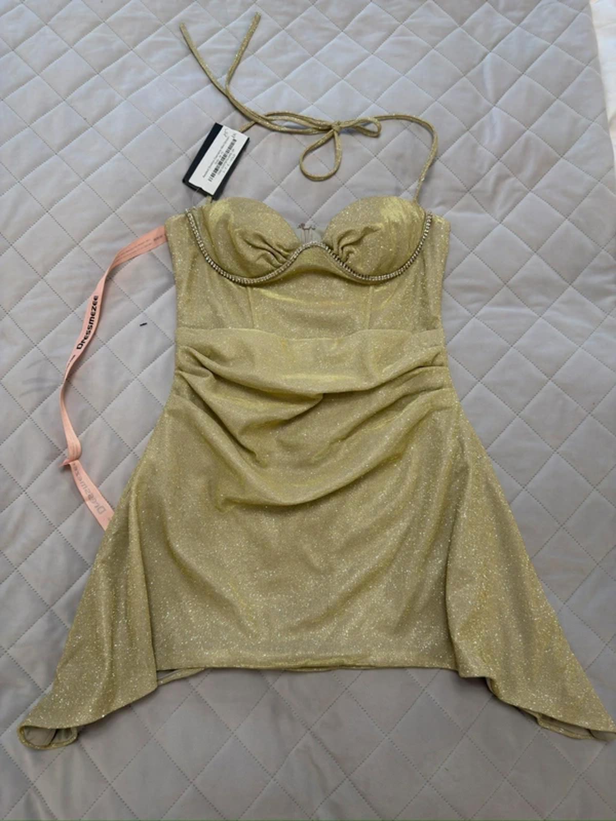 BNWT Dressmezee Gold Embellished Mini Dress