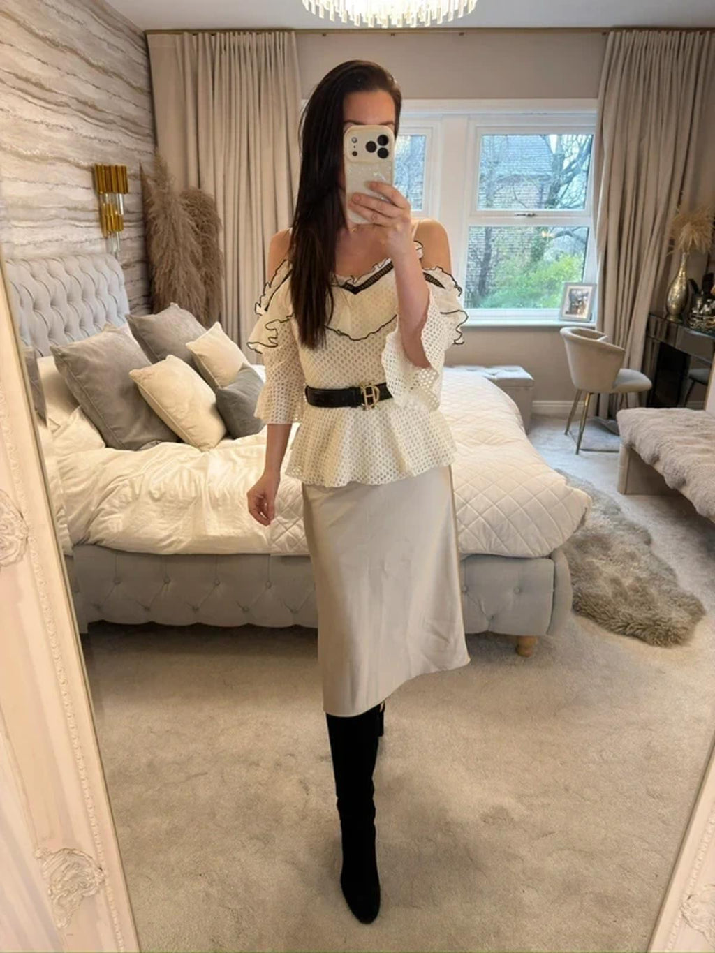 River Island Cream & Black Boho Blouse 12