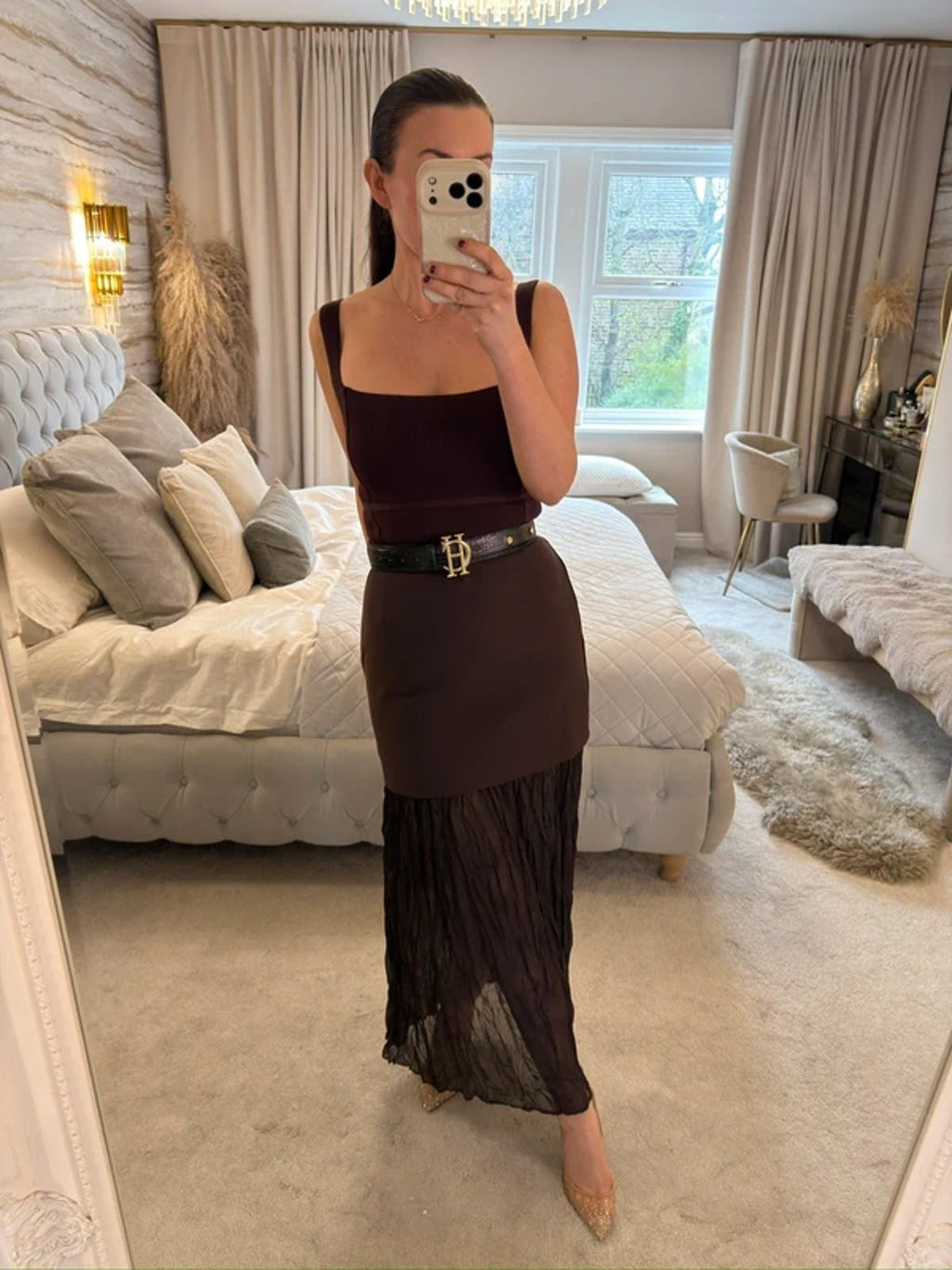 Zara Brown Knitted Top XS
