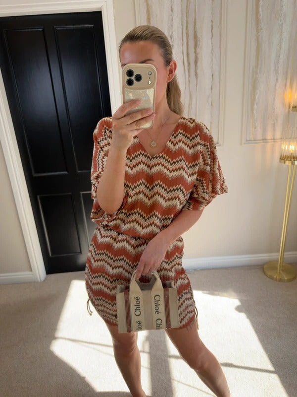 South Beach Copper Crochet ‘Poolside’ Ruched Cover Up 12