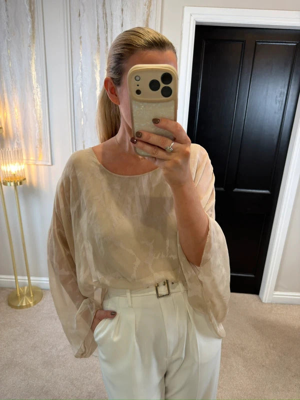Boutique Cream Relaxed Fit Blouse One Size