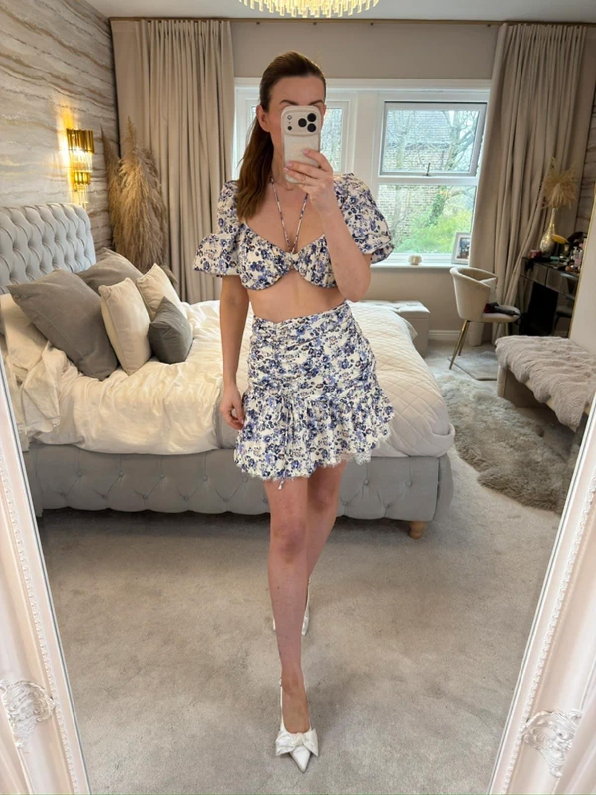 Missguided Purple & White Skirt Co Ord Set 8