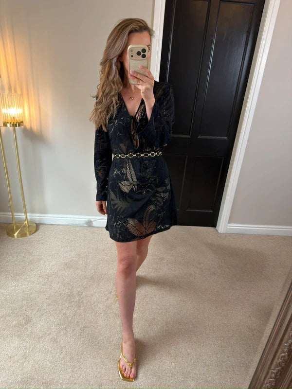 Seafolly Australia Dark Navy Lace Cover Up Medium