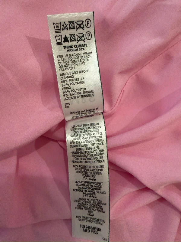 BNWT Marks & Spencer’s Pink Midaxi Belted Dress 8