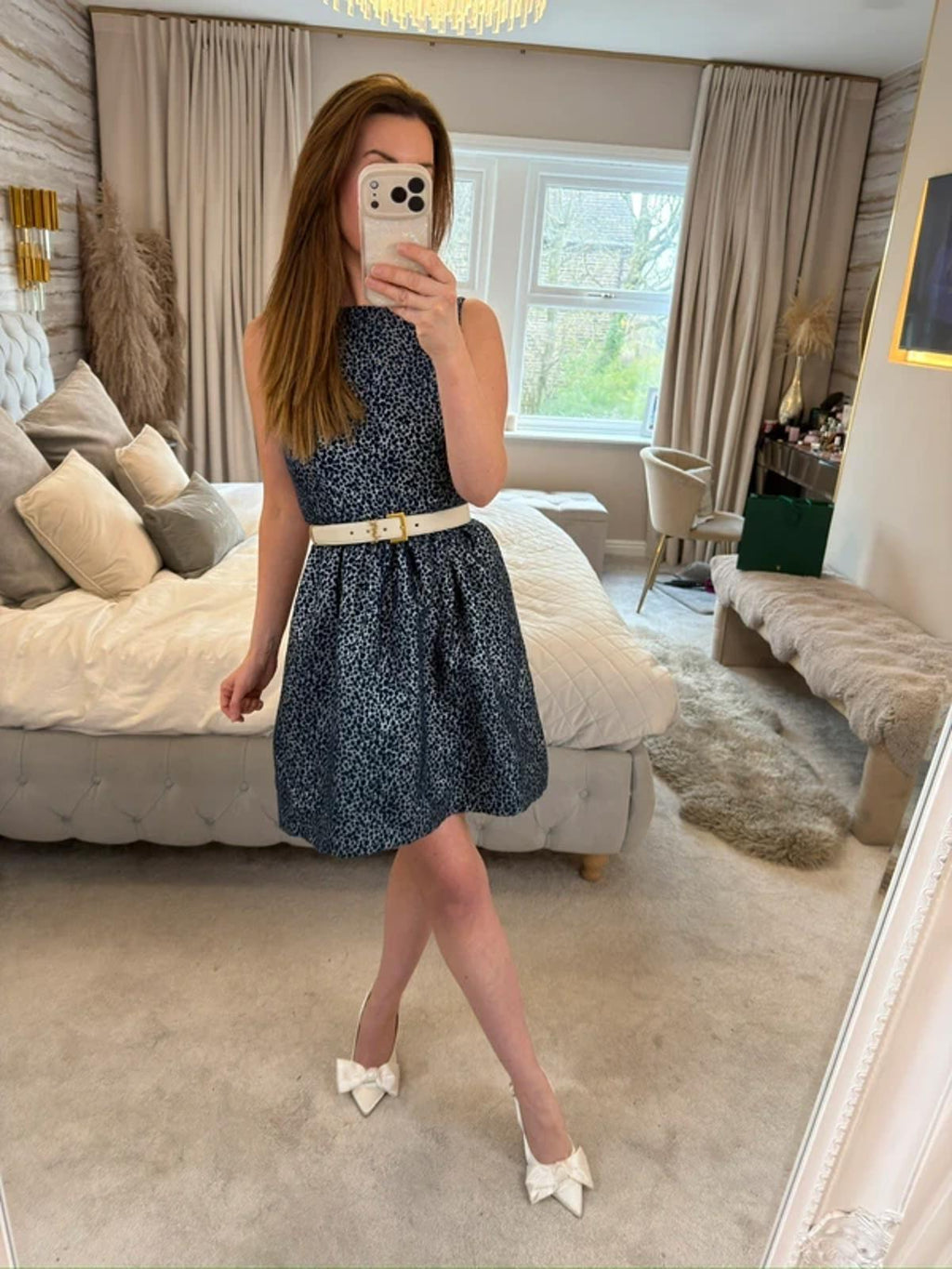 BNWT Alice + Olivia Navy & Silver Mini Dress 8