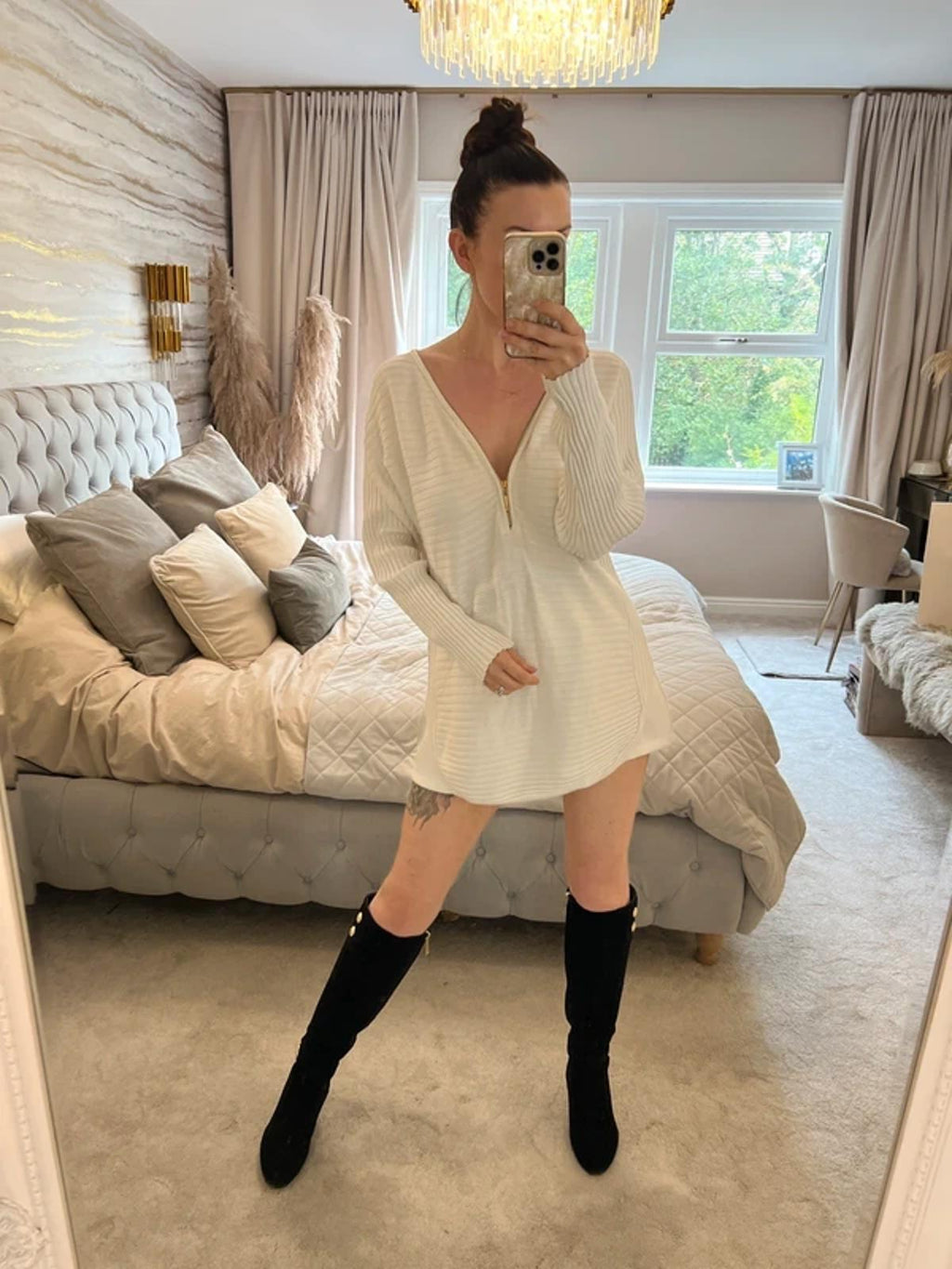 Roman Cream Ribbed Knitted Top 14