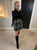 Warehouse Black & White Metallic Tweed Mini Skirt 12