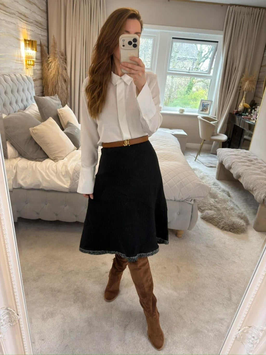 BNWT Per Una Black & White Tweed Style A Line Skirt 16